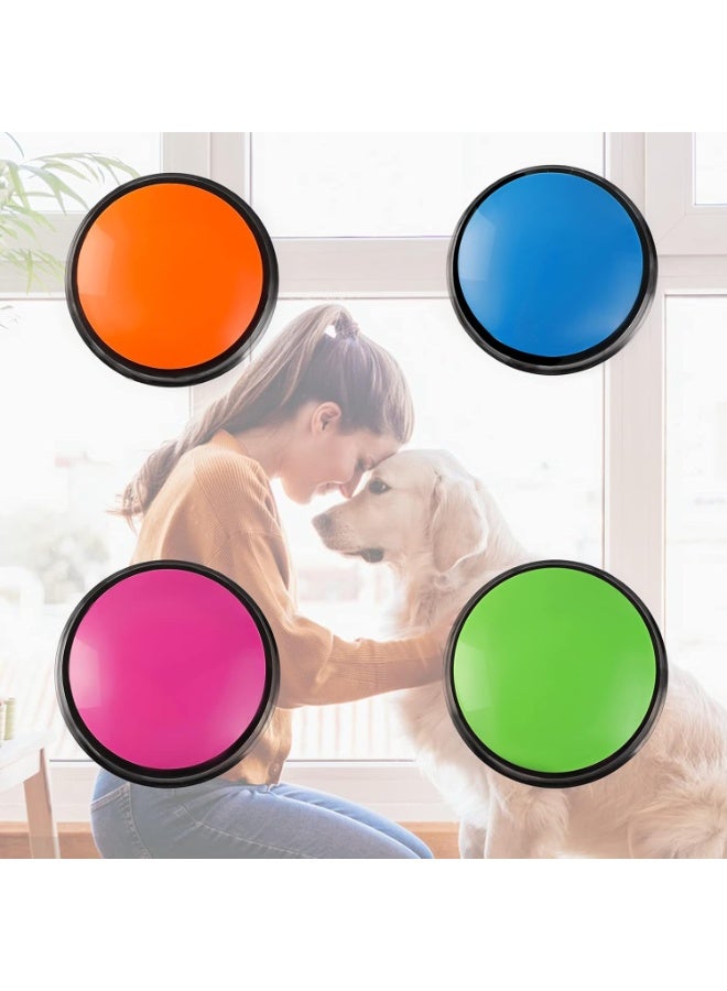 jaexest 4 قطع أزرار تسجيل صوتي للحيوانات الأليفة، طقم تدريب تفاعلي للتواصل مع الكلاب والقطط، تسجيل وتشغيل لمدة 30 ثانية، أداة تعليمية ممتعة لأنشطة الحيوانات الأليفة المنزلية - Image 2